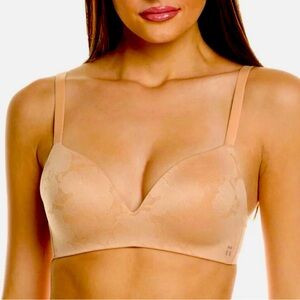 Tommy John Comfort Smoothing Wired-Free Lace Bra Maple Sugar